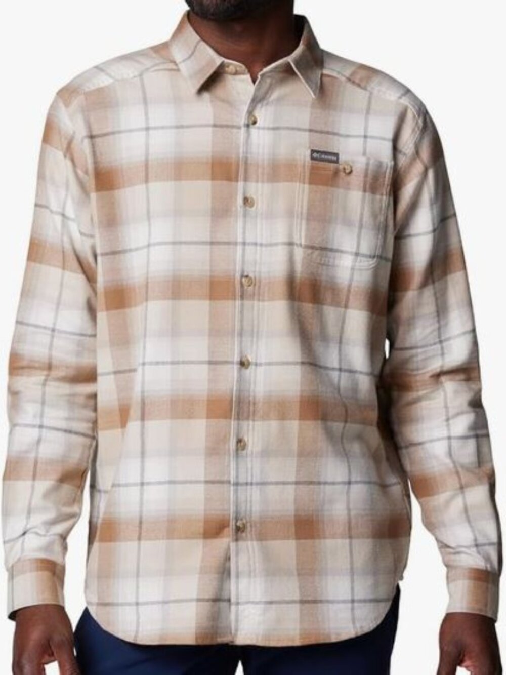 COLUMBIA Men's Cornell Woods Flannel Shirt - NWT - XXL Tan Brown Plaid Button Up